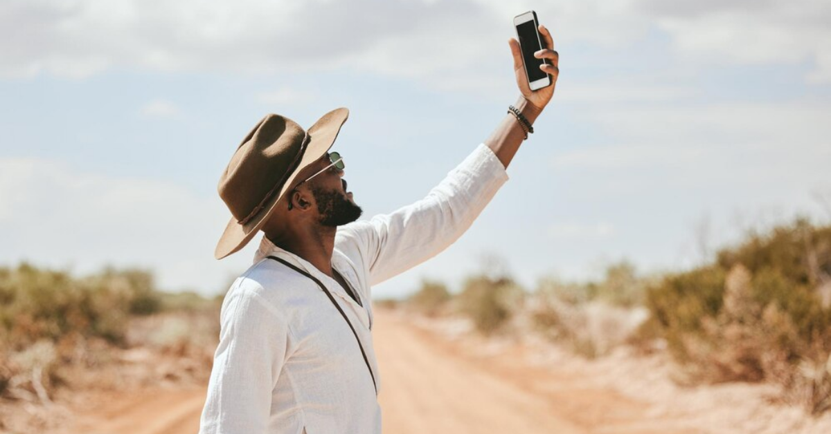 South African content creator filming a social media video outdoors