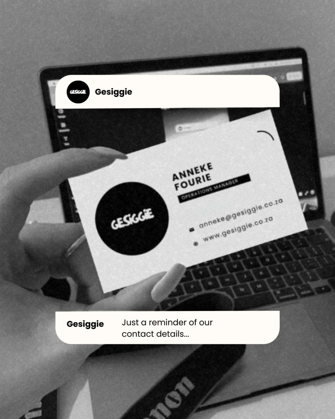 Just a reminder of our contact details✨
🖤 "Wys jou Gesiggie."
📍SA based, serving clients worldwide
admin@gesiggie.co.za
www.gesiggie.co.za
.
.
.
#wysjougesiggie #websitedesignsa #capetowncreatives #southafricanbusiness #brandstrategy