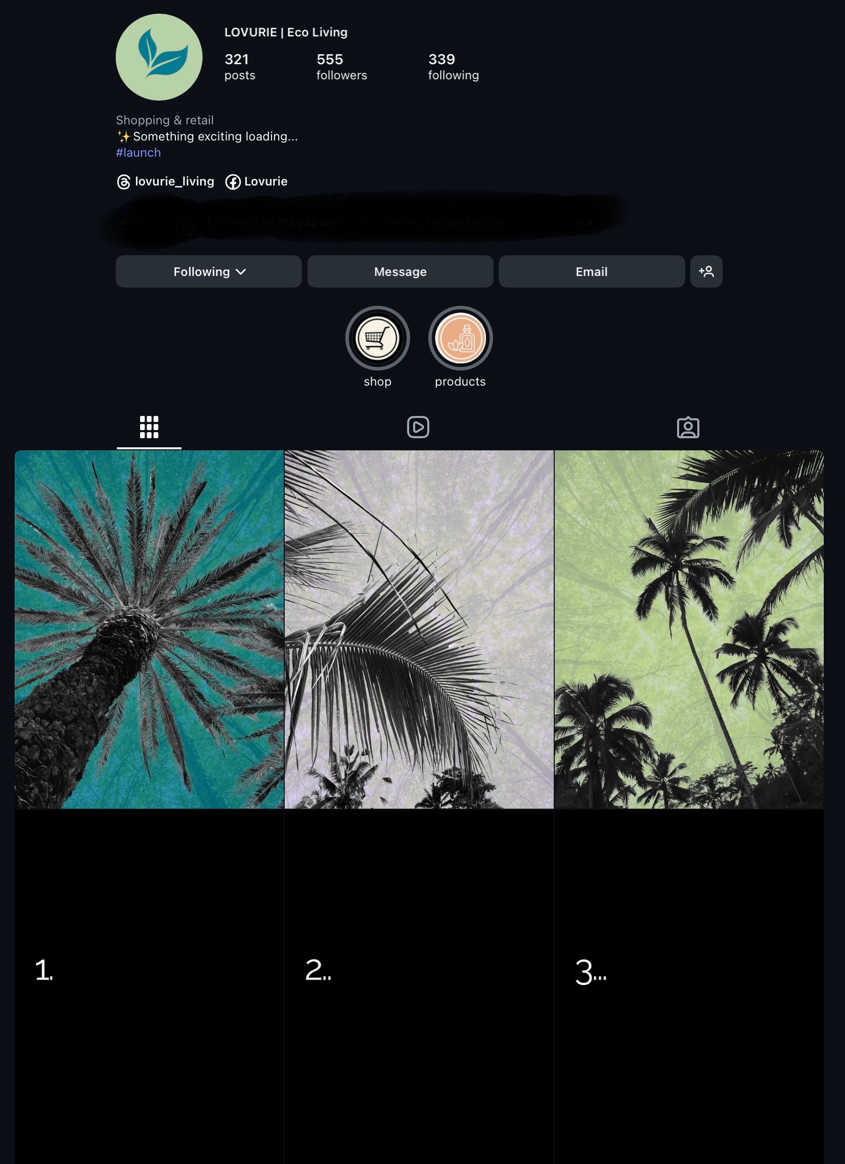 Instagram showcase of Lovurie Living, eco-friendly lifestyle and cleaning brand with sustainable product visuals.