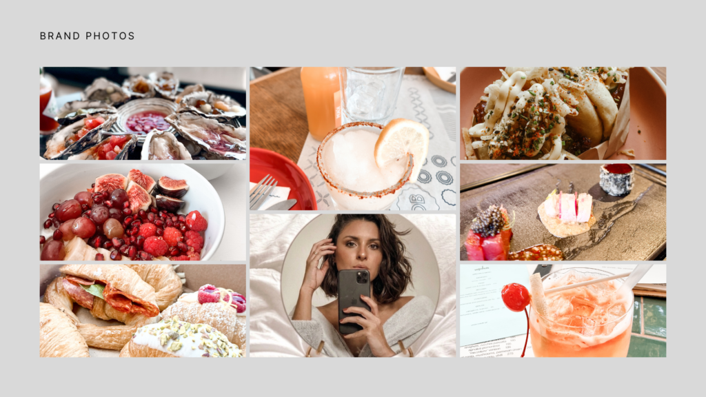 Oupa se Hoed brand photo collage with recipes, food styling, cookbook mockups, and kitchen scenes.