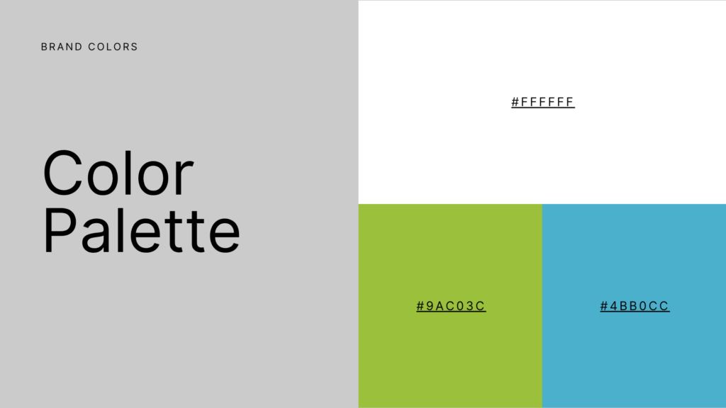 N&L Cleaning Services colour palette with white, green, and blue brand colours.